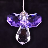 Crystal Angel Suncatcher with Dark Purple Wings