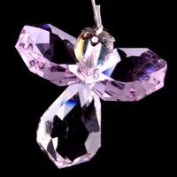 Crystal Angel Suncatcher with Pink Wings