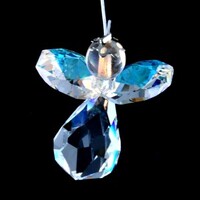 Crystal Angel Suncatcher with Rainbow Wings