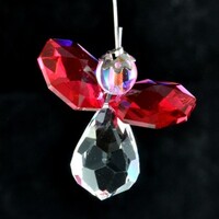 Crystal Angel Suncatcher with Red Wings