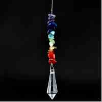 Crystal Icicle Suncatcher with Chakra Crystal Chips