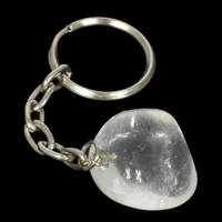 Clear Quartz Tumbled Key Ring